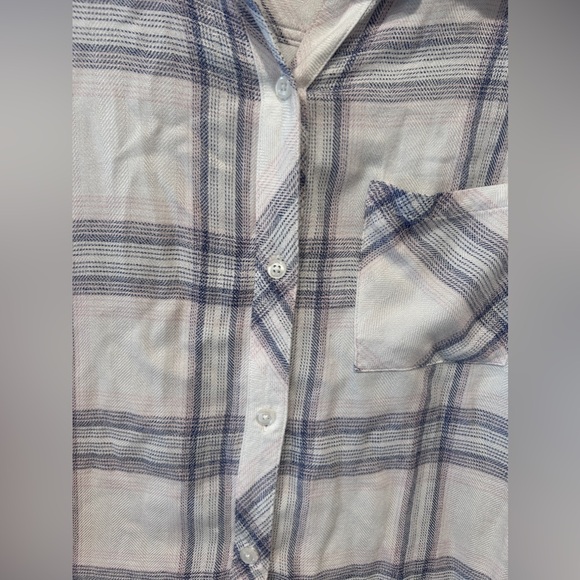 Rails Revolve Hunter White Coast Blush Plaid Button Up Size S #100-550-186 EUC - Picture 4 of 14